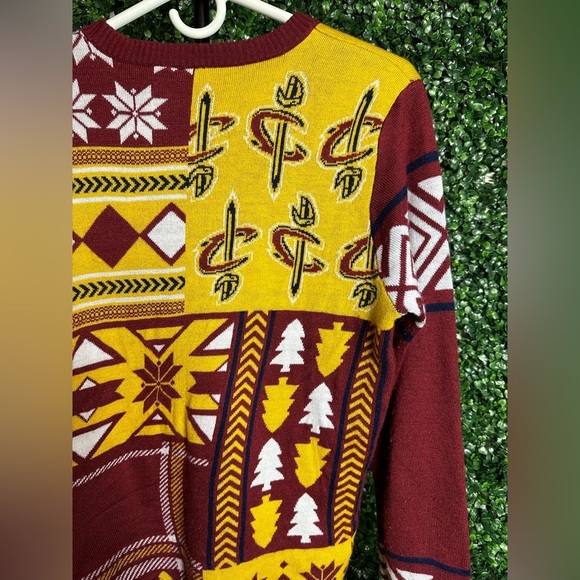 Forever Collectibles NBA Men's Cleveland Cavaliers Patches Ugly Sweater - Picture 6 of 9